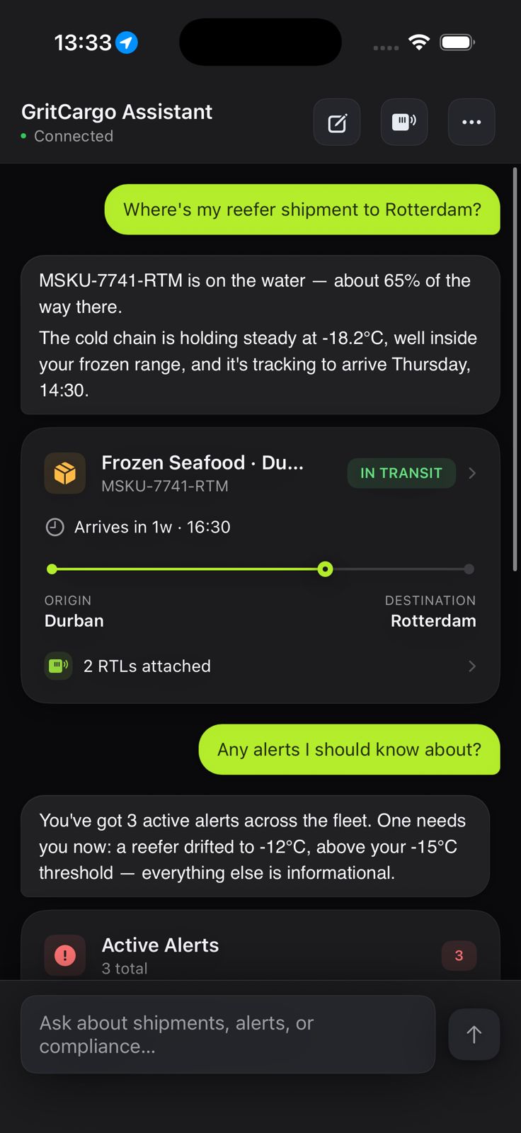 GritClaw assistant on mobile